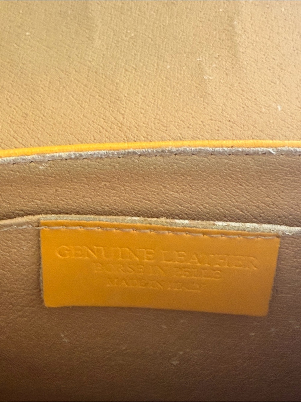 Genuine Leather Studded Crossbody Bag Guitar Strap Mustard Yellow Boho - Picture 9 of 9